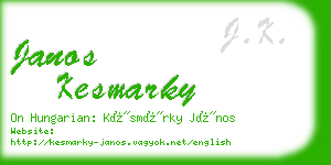 janos kesmarky business card